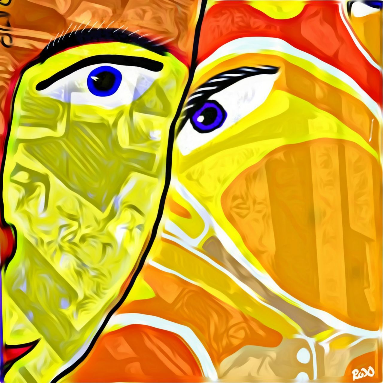 yellow, multi colored, cartoon