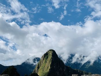 Mountain top photo taken at machu picchu of peru