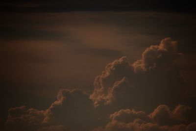 Low angle view of clouds in sky during sunset