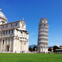 Building against clear blue sky