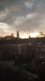 Buildings at sunset