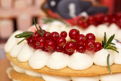 Close-up of strawberries on table