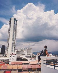 Low angle view of buildings against sky