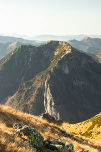 Scenic view of mountains against sky