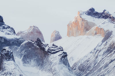 Snowcapped mountains against sky