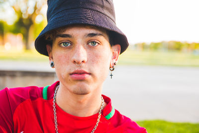 Close-up portrait of young man