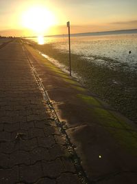 Scenic view of sea at sunset