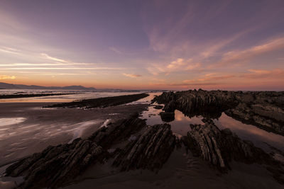 Panoramic view of landscape against sky during sunset