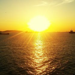 Scenic view of sea during sunset