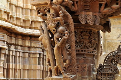 Low angle view of statue in temple