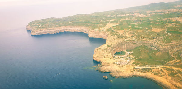 Aerial view of bay