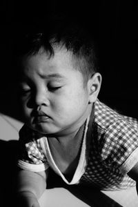 Close-up portrait of cute boy