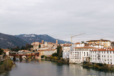 Scenic view of residential district against sky