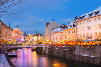 Bridge over canal in city