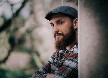 Portrait of young man looking away