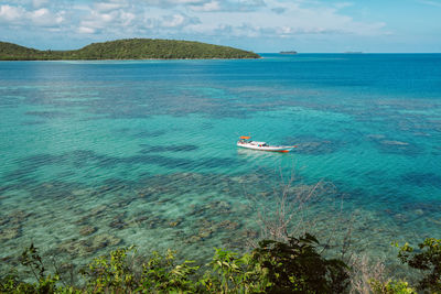 High angle view of sea against sky