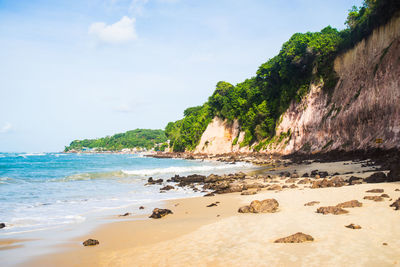 Scenic view of beach against sky