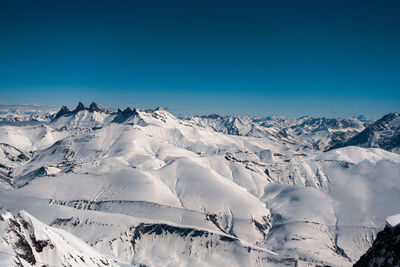 Sea of snow mountains.