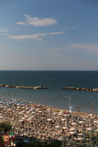 High angle view of sea against sky