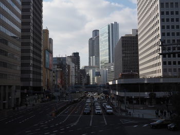 Low angle view of buildings in city