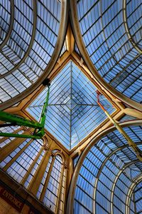 Low angle view of glass ceiling