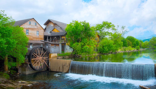 Water wheel in tourist destination