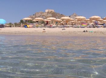 View of people on beach