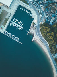 Drone view of the naoshima shore