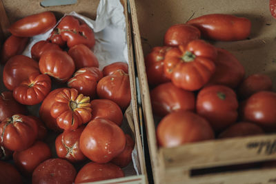 Close-up of tomatoes for sale in market