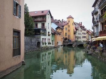 View of canal along buildings