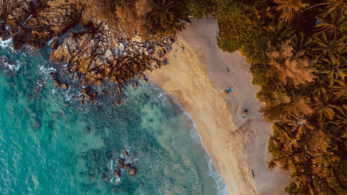 High angle view of beach