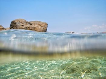 Close-up of sea against sky