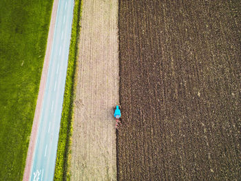 High angle view of road