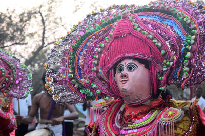 Close-up of multi colored traditional mask