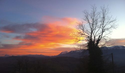 Scenic view of landscape against sky during sunset