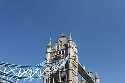 Low angle view of building against blue sky