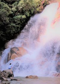 Scenic view of waterfall