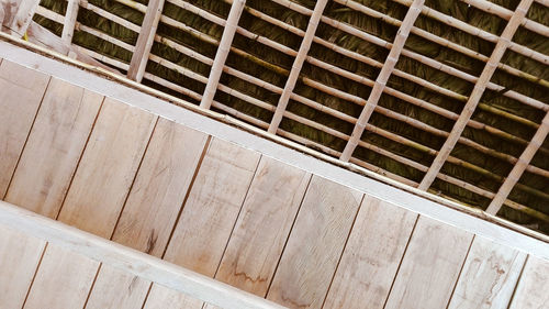 Low angle view of wooden roof