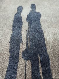 Shadow of couple on road