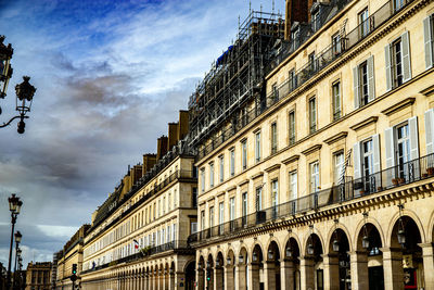 Low angle view of buildings against sky