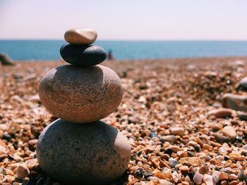 Stack of stones on beach