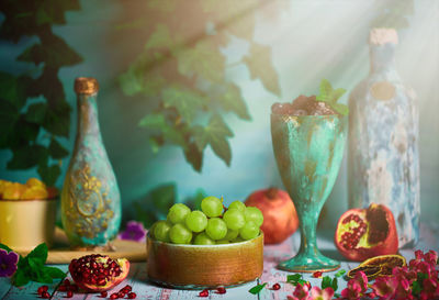 Close-up of fruits on table