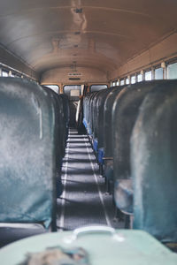 Interior of old abandoned bus