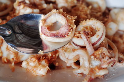 Close-up of dessert served in plate