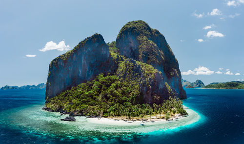 Scenic view of island against sky