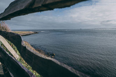 High angle view of sea against sky