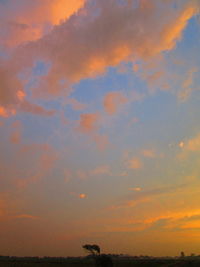 Low angle view of dramatic sky during sunset