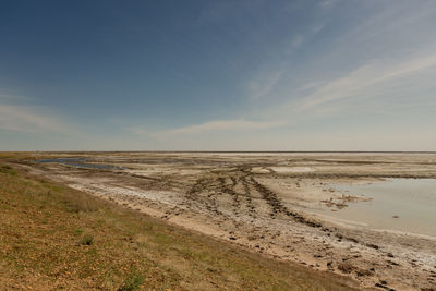 The road through the steppes to the aral sea.kazakhstan,2019