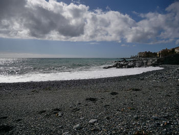 Scenic view of beach against sky