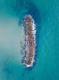 High angle view of swimming pool in sea